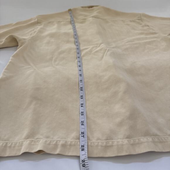 Vintage Tommy Bahama 100% Silk Shirt Men's Medium Yellow Geometric Texture - Picture 7 of 9